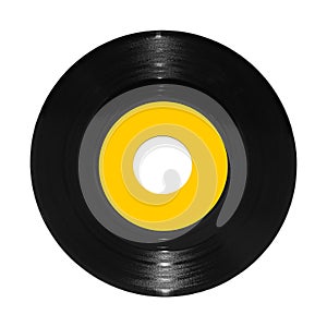 Vinyl 45rpm single record on white with clipping path photo