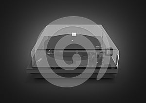 Vinyl turntable player isolated on black gradient background 3d