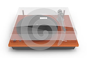 Vinyl turntable player isolated on white background 3d