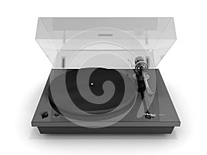 Vinyl turntable player isolated on white background 3d