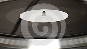 Vinyl Turntable with White Label Record Stock Footage