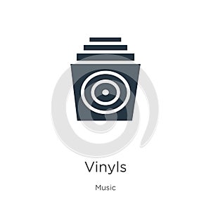 Vinyls icon vector. Trendy flat vinyls icon from music collection isolated on white background. Vector illustration can be used