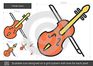 Viola line icon.