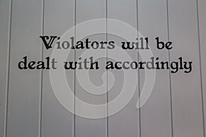 Violators Sign photo