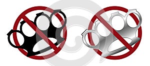 violence ban prohibit icon. Not allowed aggression.