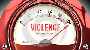 Violence and Brutality Meter that is hitting a full scale, showing a very high level of violence