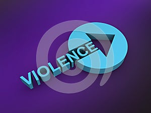 violence word on purple