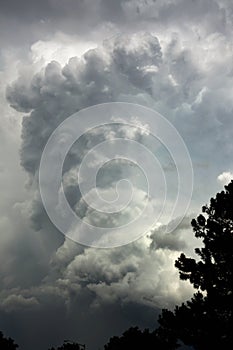 Violent Dangerous Developing Severe Thunderstorm Cloud Passes Overhead