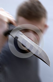 Violent Knife Attack - with action blur photo