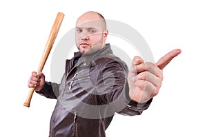 Violent man with baseball bat
