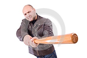 Violent man with baseball bat