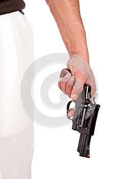 Violent Man Holding Gun