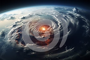 Violent weather A hurricane, a potent and destructive natural calamity