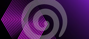 Violet abstract background with glowing triangle geometric swirl lines. Modern shiny blue lines pattern. Futuristic technology