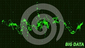 Violet abstract binary wave. 3D big data visualization. Intricate financial data threads analysis. Business analytics