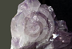 Violet amethyst crystals. Macro view.