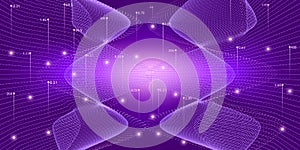 Violet Analysis Vector. System Visualization. Big