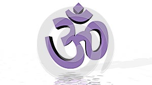 Violet aum / om with little reflect