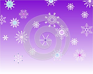 Violet background with snowflakes