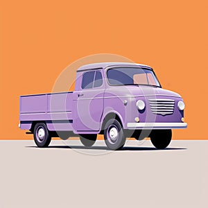 Violet Background Truck: Clean And Simple Design Inspired By Annibale Carracci