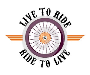 Violet Bike Wheel, Live To Ride, Ride to Live