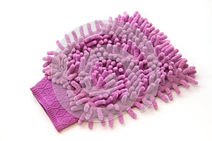 Violet car wash glove microfiber