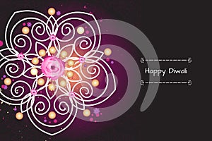 Violet color banner concept for Diwali festival