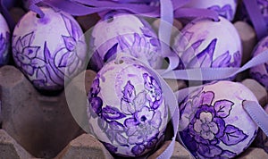 violet colorful eastereggs spring holiday ornament decoration celebration season craft