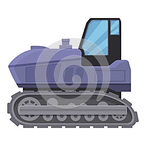 Violet crawler icon cartoon vector. Vehicle construction
