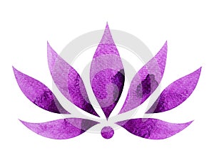 Violet crown color of chakra symbol concept, flower floral, watercolor painting