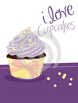 Violet cupcake