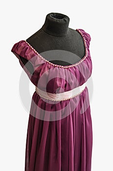 Violet dress on tailor's dummy