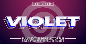 Violet editable text style effect. editable font vector file