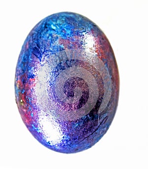Violet egg, space symbol on white background, isolate