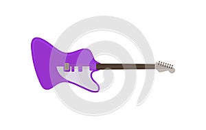 Violet electric guitar, rock music instrument vector Illustration on a white background