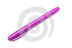 Violet felt-tip pen isolated on white background