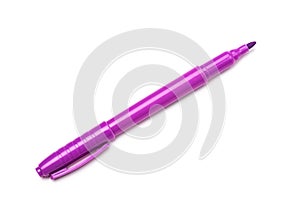 Violet felt-tip pen isolated on white background