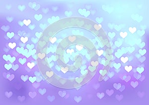 Violet festive lights in heart shape, vector