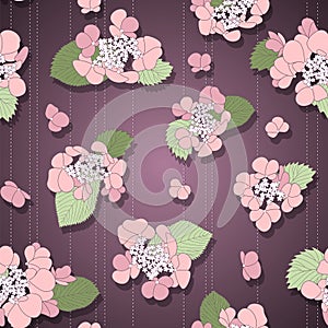 Violet floral seamless pattern