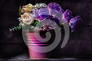 Violet floral still life