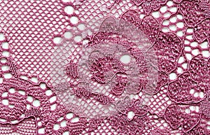 Violet flowers lace material texture macro shot