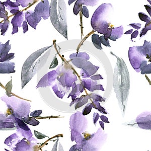 Violet flowers pattern photo