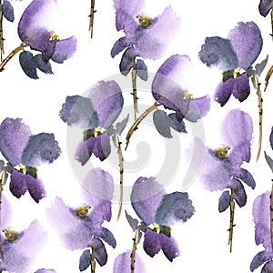 Violet flowers pattern photo