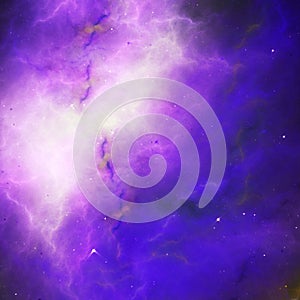 Violet fractal nebula with stars