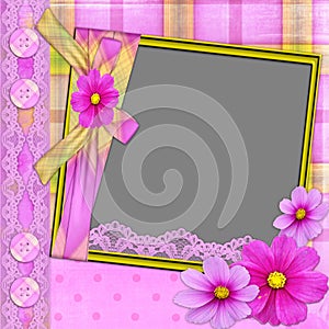 Violet frame with florets