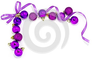 Violet frame with xmas balls