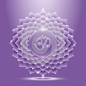 Violet glossy sahasrara chakra banner