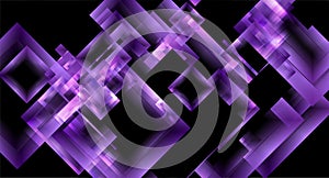 Violet glossy squares abstract hi-tech background