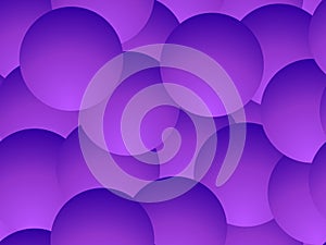 Violet gradient balls seamless pattern. Abstract geometric background with 3d circles. Vector