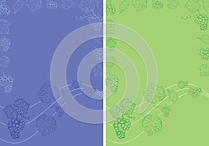 violet and green background - grape vector frames